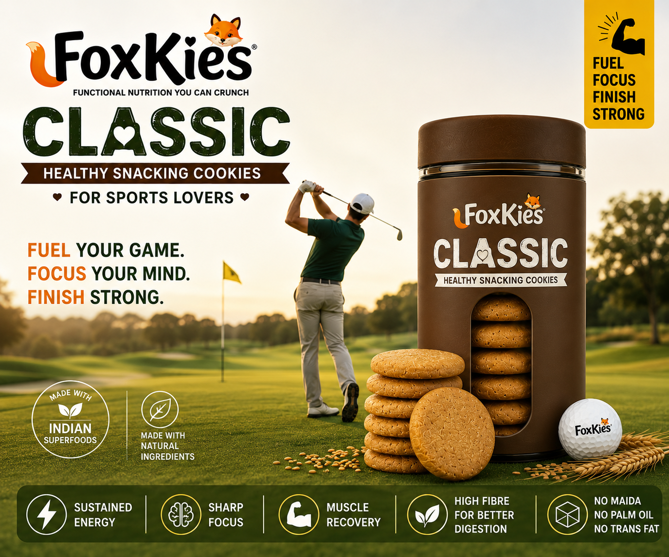Train Hard. Snack Smart. Choose FoxKies CLASSIC.